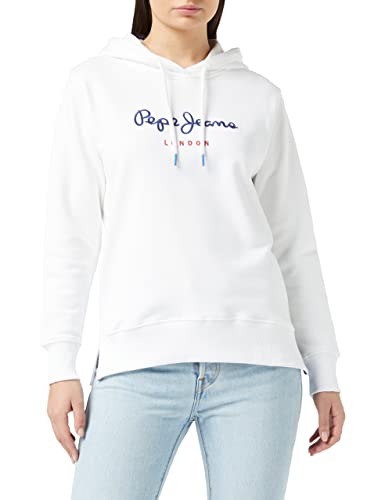 Pepe Jeans Damen Calista Hoodie Pullover, 800white, L EU von Pepe Jeans