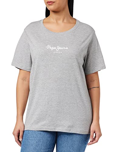 Pepe Jeans Damen Camila T-Shirt Mit Logo, Grau (Grey Marl), M von Pepe Jeans