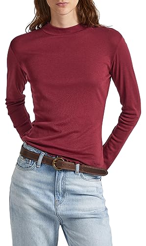 Pepe Jeans Damen Charlene T-Shirt, Red (Burgundy), L von Pepe Jeans