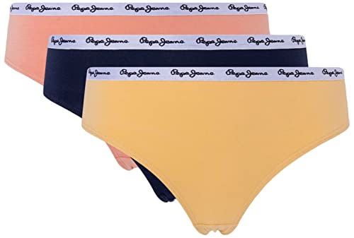 Pepe Jeans Damen Classic 3P Thong Bikini Style Underwear, Yellow (Yellow), M (3er Pack) von Pepe Jeans