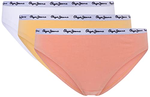 Pepe Jeans Damen Classic 3P Bikini Style Underwear, Yellow (Yellow), XS (3er Pack) von Pepe Jeans