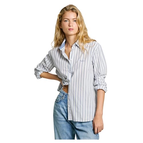 Pepe Jeans Damen Clever Hemd, Blau (Stahlblau), S von Pepe Jeans