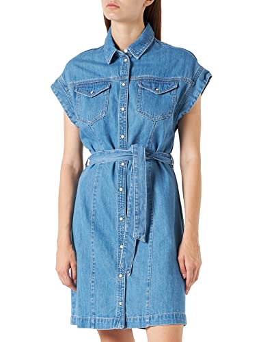 Pepe Jeans Damen Clover Denim-Kleid, Blau (Denim), XS von Pepe Jeans