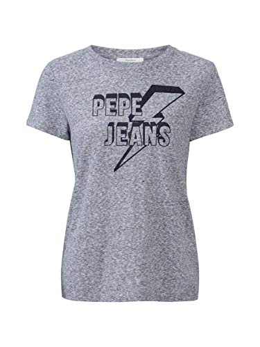 Pepe Jeans Damen Clover T-Shirt, Grau (Grey Marl 933), S von Pepe Jeans