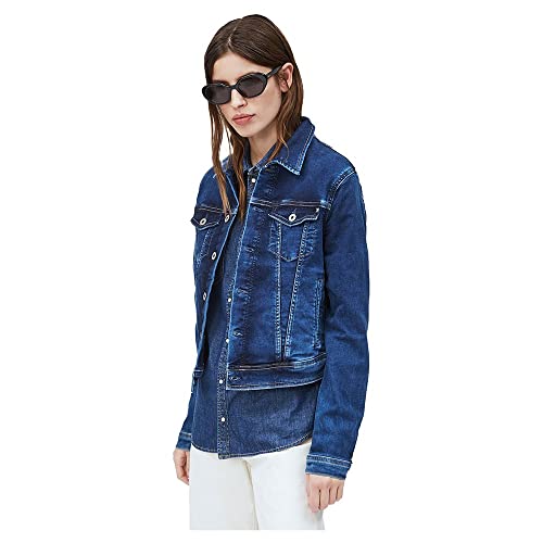 Pepe Jeans Damen Core Jacket, Blau (Denim-HG4), XXS von Pepe Jeans