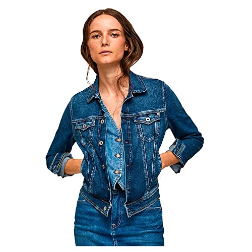 Pepe Jeans Damen Core Jacket, Blue (Denim-CQ7), S von Pepe Jeans