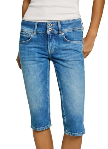 Pepe Jeans Damen Crop Lw Shorts, Blau (Denim-Ic1), 27W von Pepe Jeans