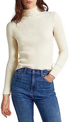 Pepe Jeans Damen Dalia Rolled Collar Pullover Sweater, Beige (Ivory), L von Pepe Jeans