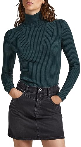 Pepe Jeans Damen Dalia Rolled Collar Pullover Sweater, Green (Regent Green), S von Pepe Jeans