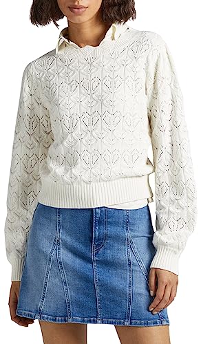 Pepe Jeans Damen Damara Pullover Sweater, White (Mousse), L von Pepe Jeans