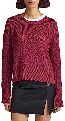 Pepe Jeans Damen Della Pullover Sweater, Red (Crushed Berry), M von Pepe Jeans