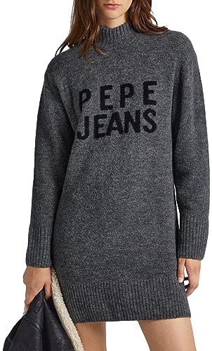 Pepe Jeans Damen Denisse Dress, Grey (Dark Grey Marl), L von Pepe Jeans