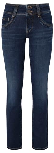 Pepe Jeans Damen Double Buttons Slim Low Waist PL204588 Jeans, Blue (Denim-XW5), 29W / 34L von Pepe Jeans
