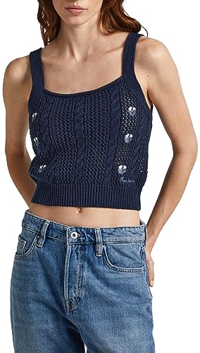 Pepe Jeans Damen Emalynn Pullover Sweater, Blue (Dulwich), S von Pepe Jeans