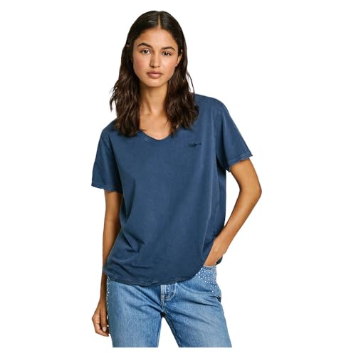 Pepe Jeans Damen Fabiana T-Shirt, Blau (Washed Navy Blue), X-Large von Pepe Jeans