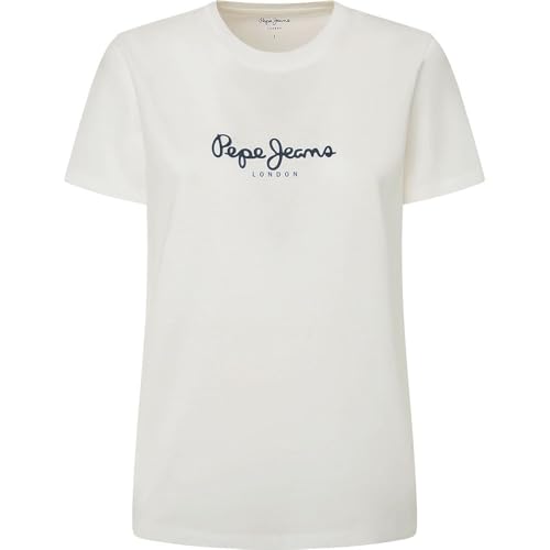 Pepe Jeans Damen Fiore T-Shirt, Weiß (Weiß), Small von Pepe Jeans