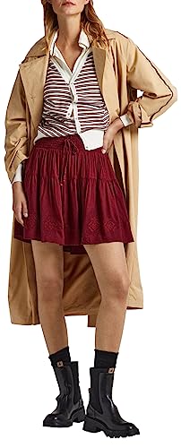 Pepe Jeans Damen Francina Skirt, Red (Burgundy), M von Pepe Jeans