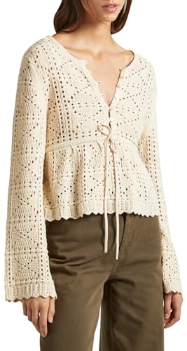 Pepe Jeans Damen Gaelle Knitwear, Beige (Antique Lace Beige), S von Pepe Jeans