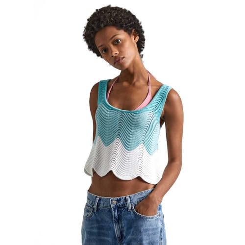 Pepe Jeans Damen Galea Strickwaren, Blau (Wave Blue), XL von Pepe Jeans