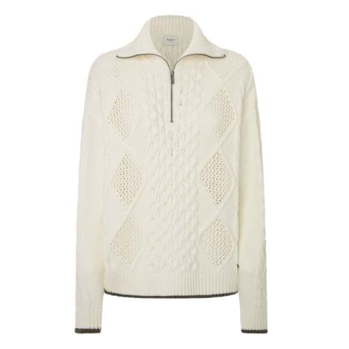 Pepe Jeans Damen Hada Polo Strickwaren, Weiß (Mousse White), L von Pepe Jeans