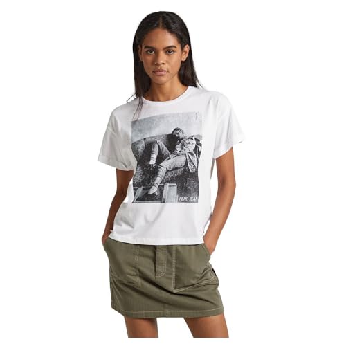 Pepe Jeans Damen Hant T-Shirt, White (White), M von Pepe Jeans