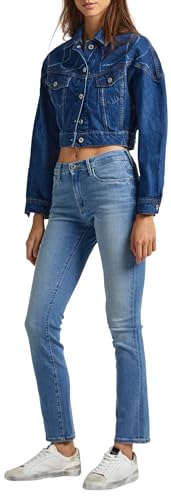 Pepe Jeans Damen High Waist Slim PL204589 Jeans, Blue (Denim-MI6), 30W / 32L von Pepe Jeans