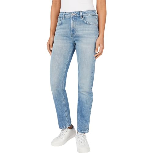 Pepe Jeans Damen High Waist Straight PL204592 Jeans, Blue (Denim-MI7), 25W / 30L von Pepe Jeans