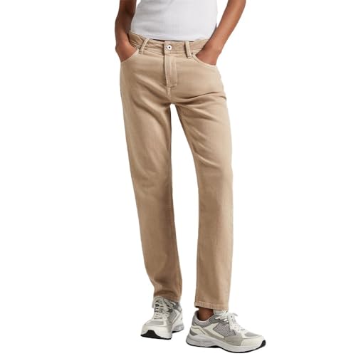 Pepe Jeans Damen High Waist Tapered PL211704 Pants, Beige, 24W / 32L von Pepe Jeans