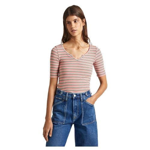 Pepe Jeans Damen Holly T-Shirt, White (Mousse White), S von Pepe Jeans