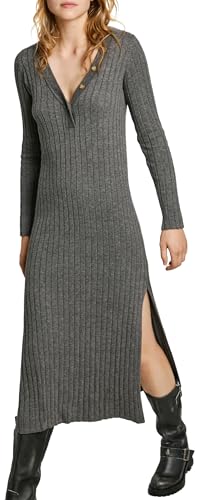 Pepe Jeans Damen Izabel Dress Kleid, Grau (Dunkelgrau meliert), L von Pepe Jeans