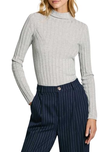 Pepe Jeans Damen Izabel Turtleneck Strickwaren, Grau (Hellgrau), L von Pepe Jeans