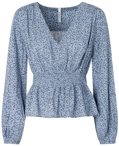 Pepe Jeans Damen Jarita Shirt, Blue (Steel Blue), XS von Pepe Jeans