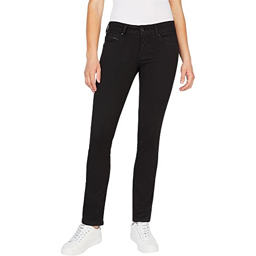 Pepe Jeans Damen Jeans, Schwarz (Denim-xd9), 24W / 32L von Pepe Jeans