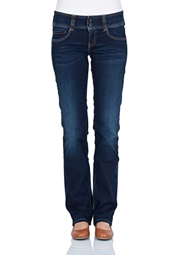 Pepe Jeans Damen Jeans Gen - Regular Fit - Blau - Mid Blue W24-W34 84% Baumwolle, Größe:30W / 30L, Farbvariante:Mid Blue H06 von Pepe Jeans