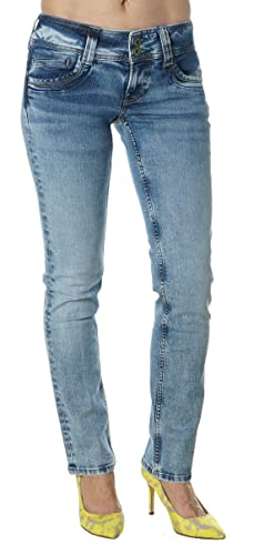 Pepe Jeans Damen Jeans Style Gen Straight Mid Waist (DE/NL/SE/PL, Bundweite & Schrittlänge, 27, 32, Denim) von Pepe Jeans
