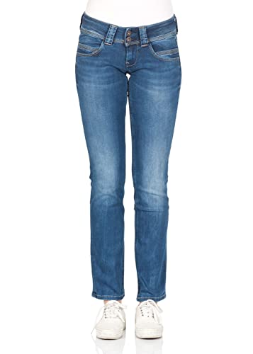 Pepe Jeans Damen Jeans Venus - Regular Fit - Blau - Authentic Rope W24-W34 Baumwolle Stretch, Größe:28W / 32L, Farbvariante:Authentic Rope D24 von Pepe Jeans