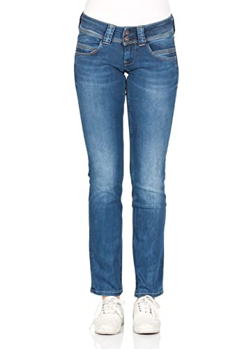 Pepe Jeans Damen Jeans Venus - Regular Fit - Blau - Authentic Rope W24-W34 Baumwolle Stretch, Größe:31W / 34L, Farbvariante:Authentic Rope D24 von Pepe Jeans
