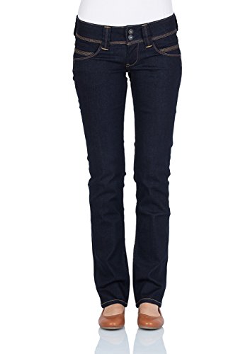 Pepe Jeans Damen Jeans Venus - Regular Fit - Blau - Rinse Plus, Größe:34W / 32L, Farbvariante:Rinse Plus PL204175M15 von Pepe Jeans