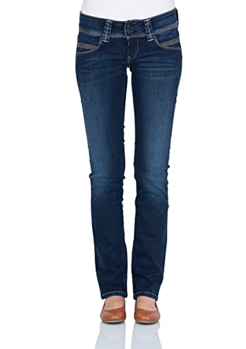 Pepe Jeans Damen Jeans Venus - Regular Fit - Blau - Ultra Dark, Größe:28W / 34L, Farbvariante:Ultra Dark PL204175H06 von Pepe Jeans