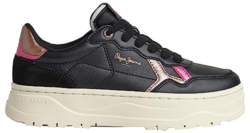 Pepe Jeans Damen KORE Poppy W Sneaker, Black (Black), 36 EU von Pepe Jeans