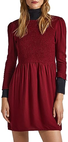 Pepe Jeans Damen Kasia Dress, Red (Burgundy), L von Pepe Jeans