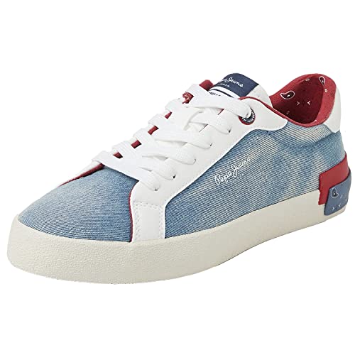 Pepe Jeans Damen Kenton Denim W Sneaker, Factory Blue, 39 EU von Pepe Jeans