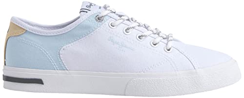 Pepe Jeans Damen Kenton Road Mix W Sustainable Sneaker, White, 40 EU von Pepe Jeans