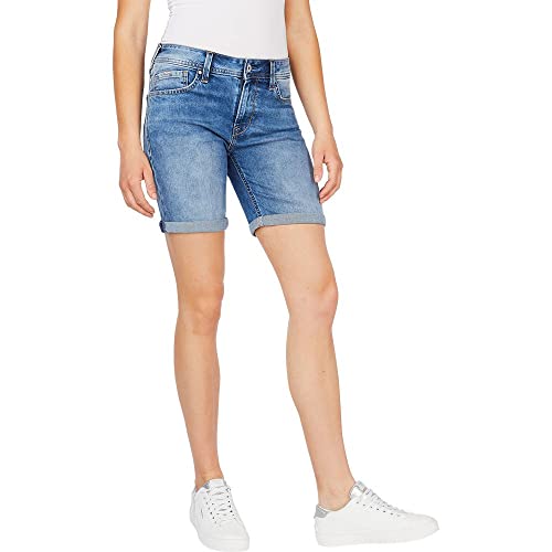 Pepe Jeans Damen Klassische Shorts Poppy, Blau (Denim-hg9), 24W von Pepe Jeans