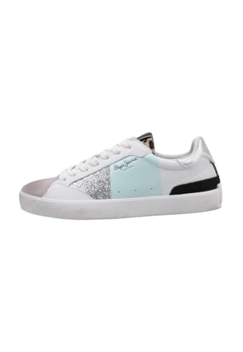 Pepe Jeans Damen Lane Shine W Sneaker, Blau (Aqua Blue), 4 von Pepe Jeans