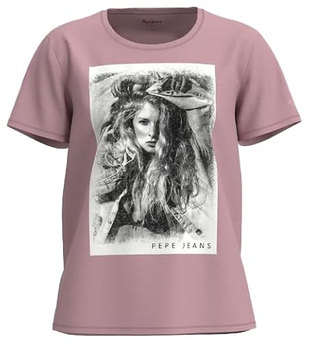 Pepe Jeans Damen Liana T-Shirt, Pink (Cloudy Pink), L von Pepe Jeans