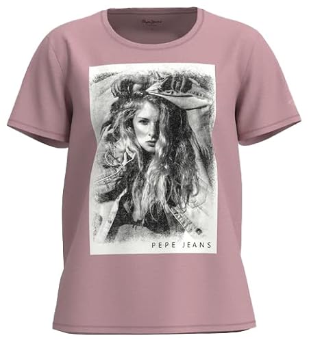 Pepe Jeans Damen Liana T-Shirt, Pink (Cloudy Pink), XS von Pepe Jeans