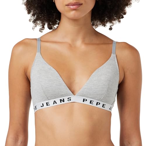 Pepe Jeans Damen Logo B Bra, Grey (Grey Marl), XS von Pepe Jeans