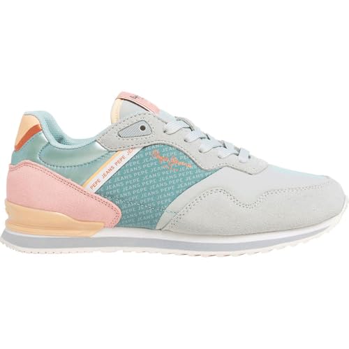 Pepe Jeans Damen London Print W Sneak, Grey Light Grey Marl, 40 EU von Pepe Jeans