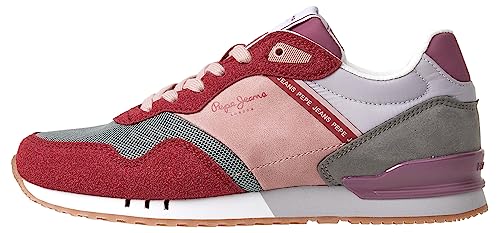 Pepe Jeans Damen London Tawny W Sneaker, Red (Light Burgundy), 38 EU von Pepe Jeans